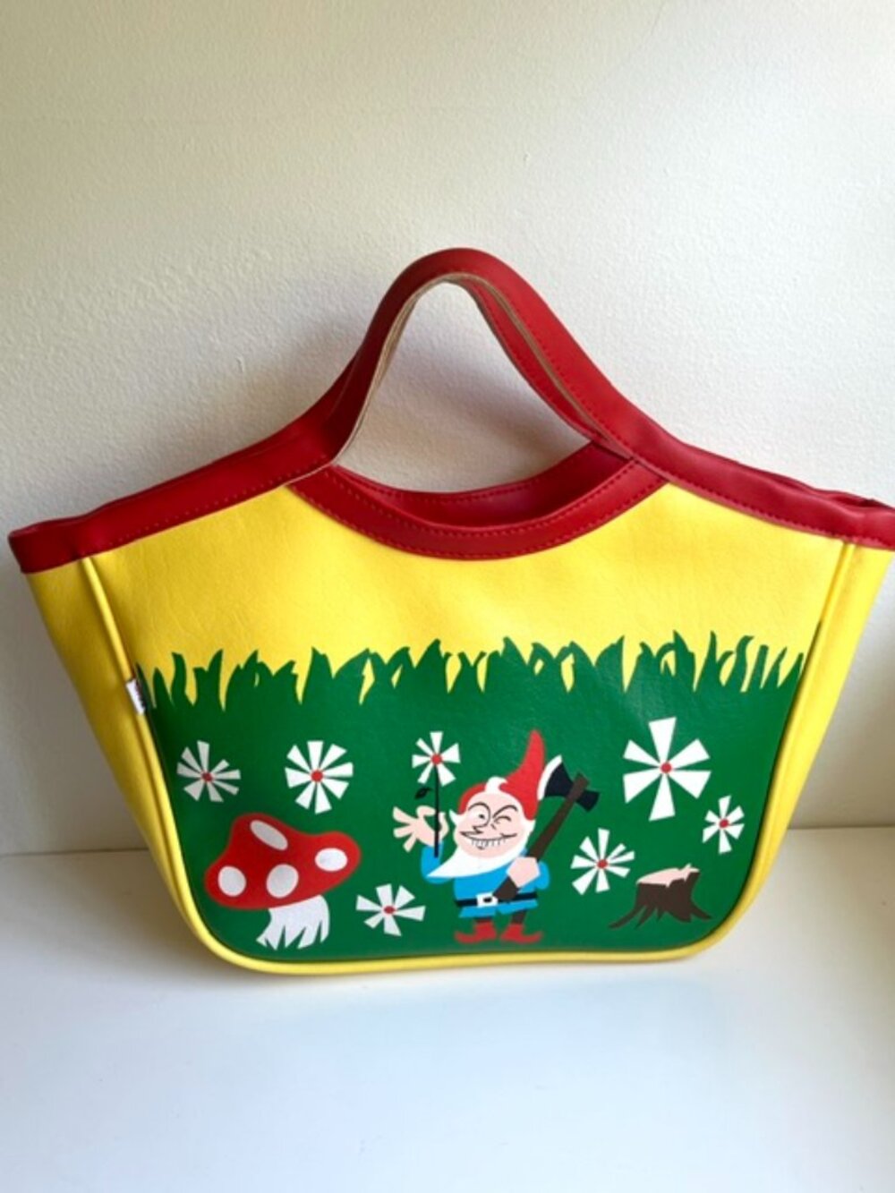 Rare Vintage Paul Frank Garden Gnome Vinyl Tote Bag Purse - Picture 2 of 7